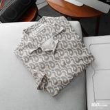 Áo Sơ Mi Nam Cuban Linen ID Monogram Pattern Form Relaxed