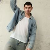 Áo Khoác Nam Jacket Denim Light Blue Form Loose