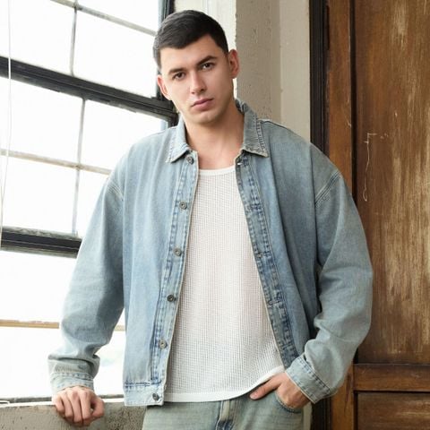 Áo Khoác Nam Jacket Denim Light Blue Form Loose