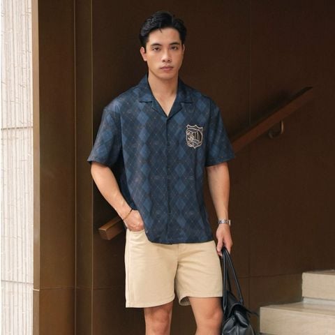 Áo Sơ Mi Nam Cuban Tay Ngắn ICONDENIM Donald Emblem Form Relaxed