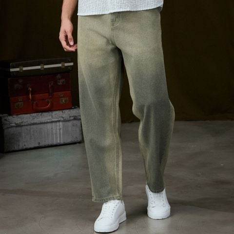 Quần Jean Nam Moss Sage Tint Wash Form Baggy