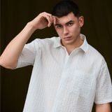 Áo Sơ Mi Nam Tay Ngắn Crinkle Stripe Form Boxy