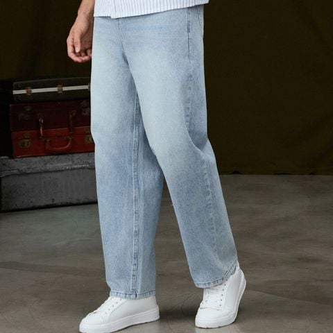 Quần Jean Nam ICONDENIM Edge Link Light Blue Form Baggy