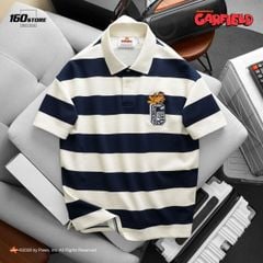 Áo Polo Nam ICONDENIM Garfield College Cat Stripe Form Boxy