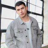 Áo Khoác Jeans Nam ICON105 Lightweight Light Grey Form Loose