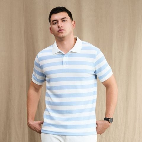 Áo Polo Nam Dynamic Sọc Xanh Form Regular