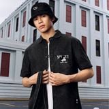 Áo Sơ Mi Nam Tay Ngắn Disney Grey Beat Form Boxy