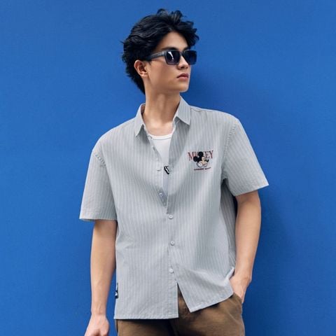 Áo Sơ Mi Nam Tay Ngắn Disney Striped Groove Form Boxy