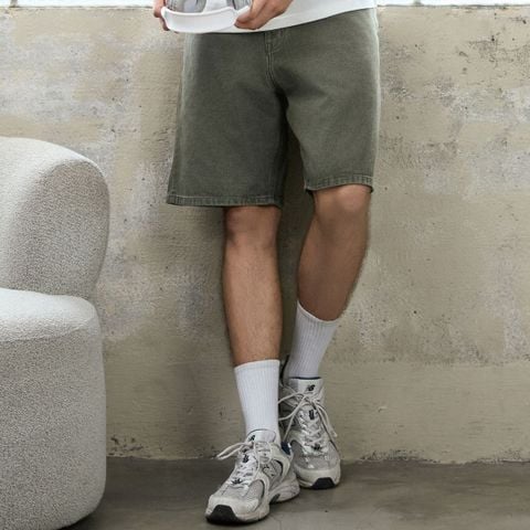 Quần Short Jean Nam ICONDENIM Moss Sage Tint Wash Form Baggy