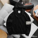 Áo Khoác Hoodie Nam Zip ICONDENIM Mixing Horizontal Stripes