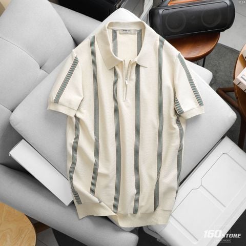 Áo Polo Len Nam ICONDENIM Downtown Stripe