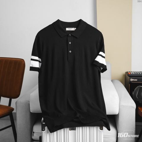 Áo Polo Nam Len ICONDENIM Black Ace