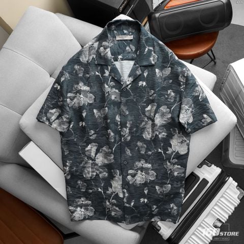 Áo Sơ Mi Nam Tay Ngắn Cuban ICONDENIM Midnight Garden