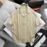 Áo Sơ Mi Nam Tay Ngắn Linen Cuban ICONDENIM Sandrift