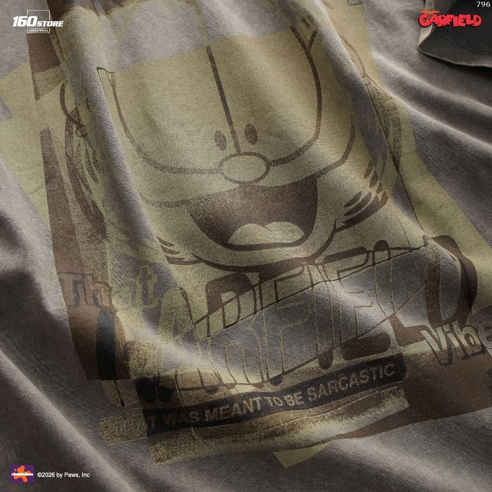 Áo Thun Nam ICONDENIM Garfield Faded Vintage Form Boxy