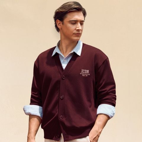 Áo Khoác Nỉ Cardigan Nam ICONDENIM Corwin Form Regular