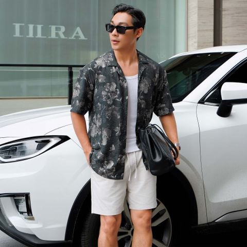 Áo Sơ Mi Nam Tay Ngắn Cuban ICONDENIM Midnight Garden