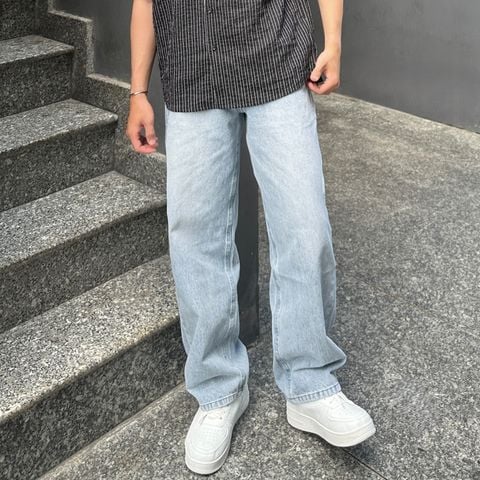 Quần Jean Nam ICONDENIM Edge Link Light Blue Form Baggy