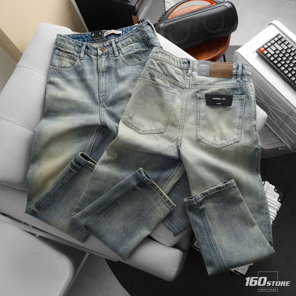 Quần Jeans Nam ICONDENIM Vintage Washed Blue Baggy