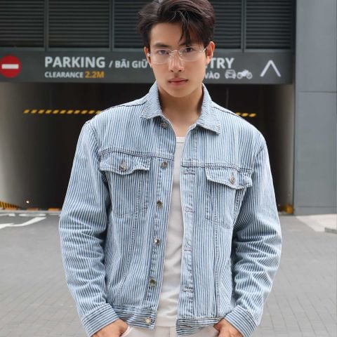 Áo Khoác Denim Nam Stripe Trucker Form Regular