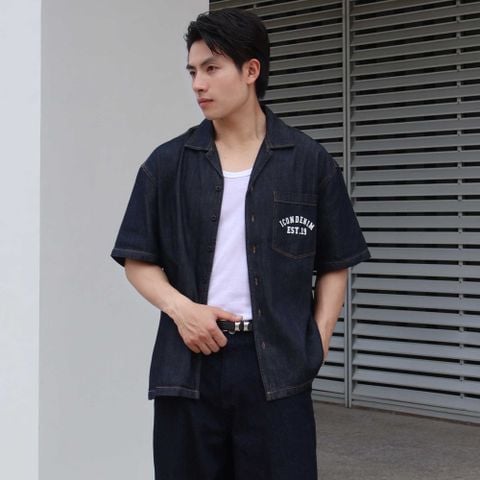Áo Sơ Mi Nam Denim Cuban ICD EST.19 Form Boxy