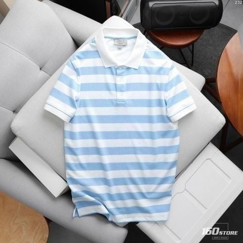 Áo Polo Nam ICONDENIM Dynamic Sọc Xanh