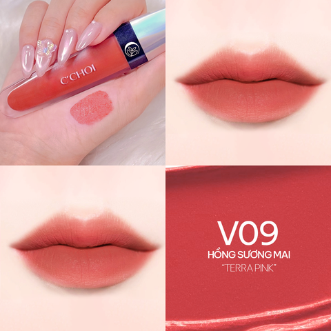 Son Kem Nhung Hồng Sương Mai - V09 Terra Pink - C'Choi Velvet & Matte Lip Cream