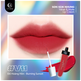 Son Kem Nhung Đỏ Hoàng Hôn - V11 Burning Sunset - C'Choi Velvet & Matte Lip Cream