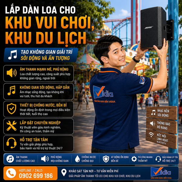 Lắp Dàn Loa Cho Khu Vui Chơi, Khu Du Lịch – Tạo Không Gian Giải Trí Sôi Động Và Ấn Tượng