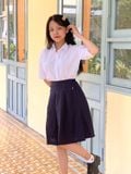  Áo sơ mi đồng phục học sinh nữ tay rộng với chất liệu cotton Nhật cao cấp - GDP035 