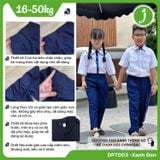  Quần dài đồng phục học sinh xanh đen phối thun có khóa kéo - DPT003 