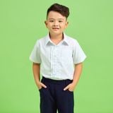  Áo sơ mi tay ngắn đồng phục học sinh viền ngực nam - DPT004 