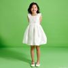  Đầm tafta trắng đính hoa bé gái - DTG014 