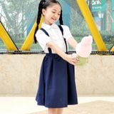  Chân váy học sinh yếm nơ trước - GDP009 