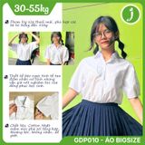  Áo sơmi học sinh nữ bèo ngực big size vải trắng mềm mịn, bền màu - GDP010 