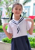  Đầm học sinh cổ hải quân chất liệu cotton Nhật cao cấp - GDP021 
