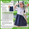  Đầm học sinh cổ hải quân chất liệu cotton Nhật cao cấp - GDP021 