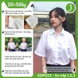  Áo sơ mi học sinh nữ xếp ly nhuyễn trên vai - GDP023 