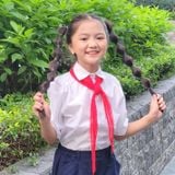  Áo sơ mi học sinh nữ xếp ly nhuyễn trên vai - GDP023 