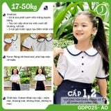  Áo sơ mi học sinh nữ cổ lá sen phối viền - GDP025 