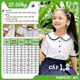  Áo sơ mi học sinh nữ cổ lá sen phối viền - GDP025 