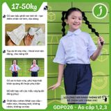  Áo sơ mi học sinh nữ cổ sen phối ren tay xòe - GDP026 