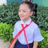  Áo sơ mi học sinh nữ cổ sen phối ren tay xòe - GDP026 