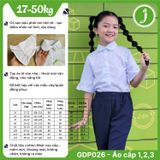  Áo sơ mi học sinh nữ cổ sen phối ren tay xòe - GDP026 