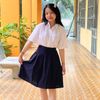  Chân váy học sinh xếp li xòe đính 4 nút - GDP028 