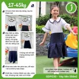  Đầm học sinh bé gái cổ sen nhún bèo cotton Nhật - GDP030 