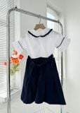  Đầm học sinh bé gái cổ sen nhún bèo cotton Nhật - GDP030 