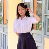  Áo sơ mi đồng phục học sinh nữ tay rộng với chất liệu cotton Nhật cao cấp - GDP035 