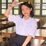  Áo sơ mi đồng phục học sinh nữ tay rộng với chất liệu cotton Nhật cao cấp - GDP035 