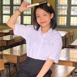  Áo sơ mi đồng phục học sinh nữ tay rộng với chất liệu cotton Nhật cao cấp - GDP035 